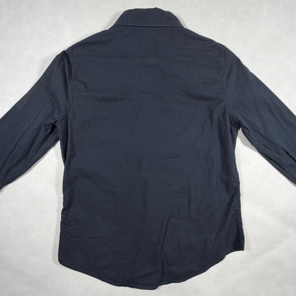 Tecovas Womens Small Black Herringbone Western Pearl Snap Long Sleeve‎ Shirt - Picture 10 of 10